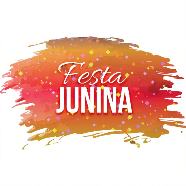 Diseño para festa junina sobre pinceladas coloridas