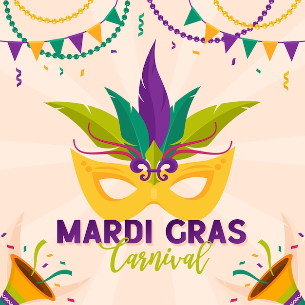 Diseño de fiesta de carnaval de mardi gras.