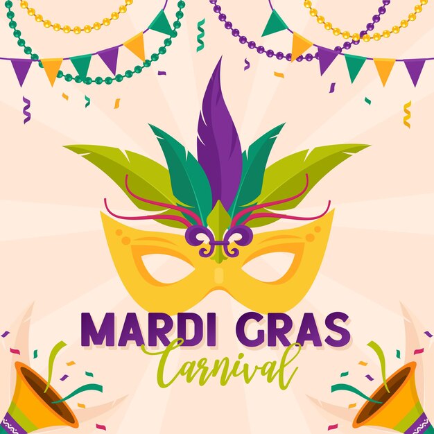 Diseño de fiesta de carnaval de Mardi Gras.