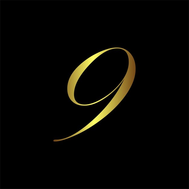 Diseño de firma con gradiente de letras y números