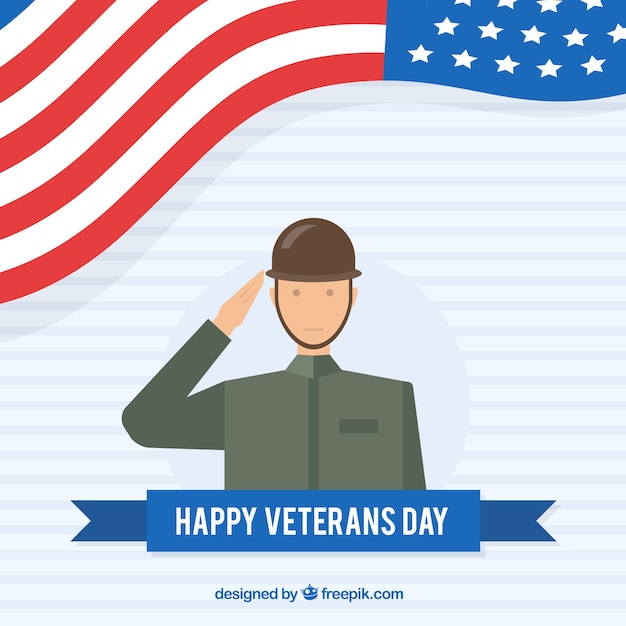 Vector gratuito diseño flat del día de los veteranos