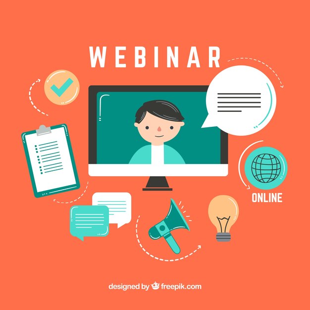 Diseño flat de webinar