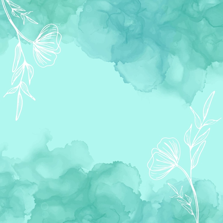 Vector gratuito diseño floral abstracto en fondo pintado a mano con tinta de alcohol azul azulado