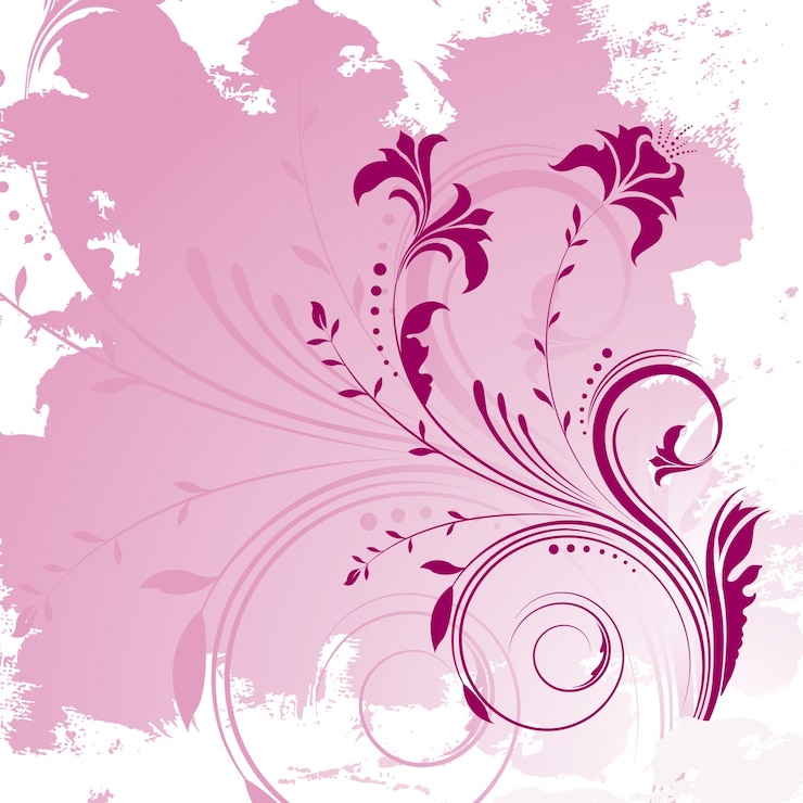 Vector gratuito diseño floral decorativo sobre un fondo de estilo grunge