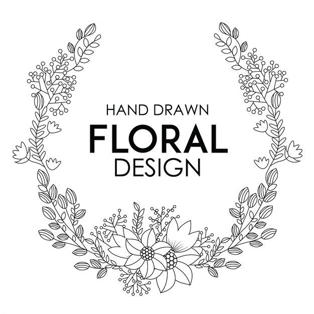 Diseño floral dibujado a mano