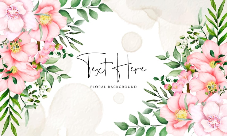 diseño floral hermoso del fondo de la flor rosada de la acuarela