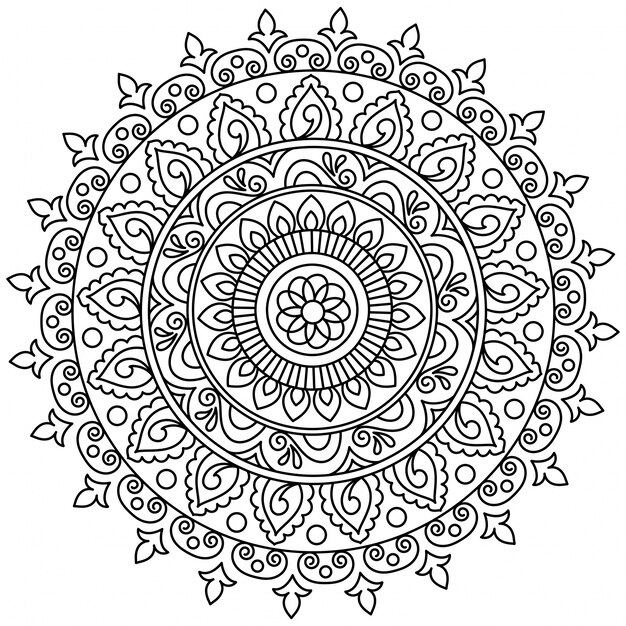 Diseño floral hermoso de la mandala, elemento decorativo ornamental creativo en forma del círculo.