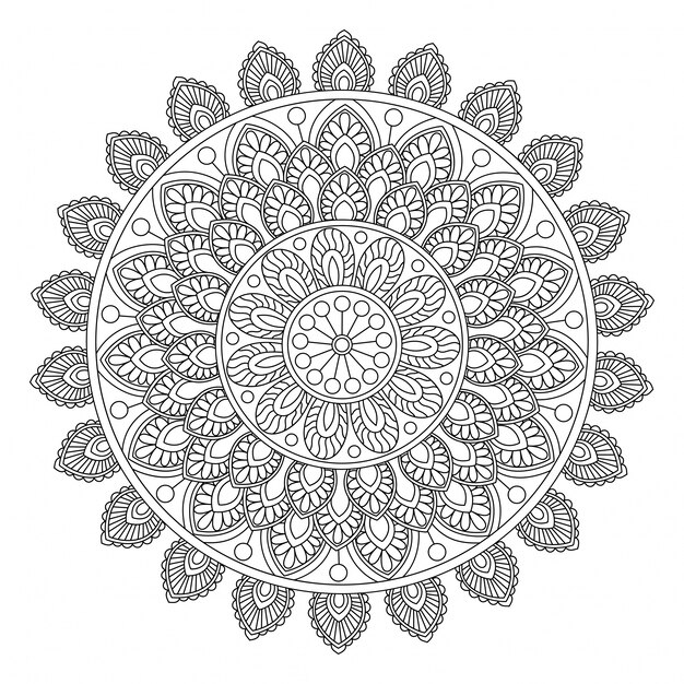 Diseño floral hermoso de la mandala, elemento decorativo ornamental creativo en forma del círculo.