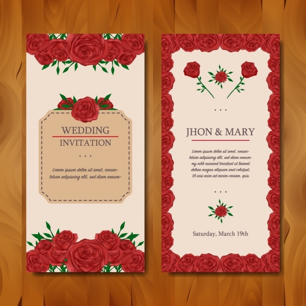 Diseño floral de invitación de boda