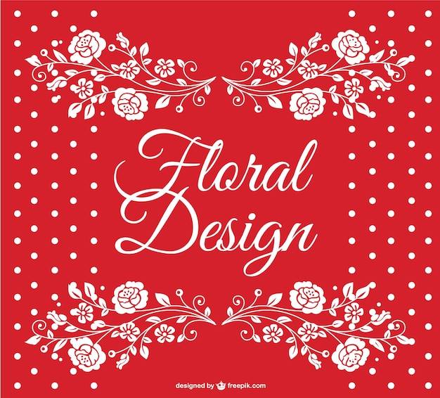 Diseño floral con puntos blancos