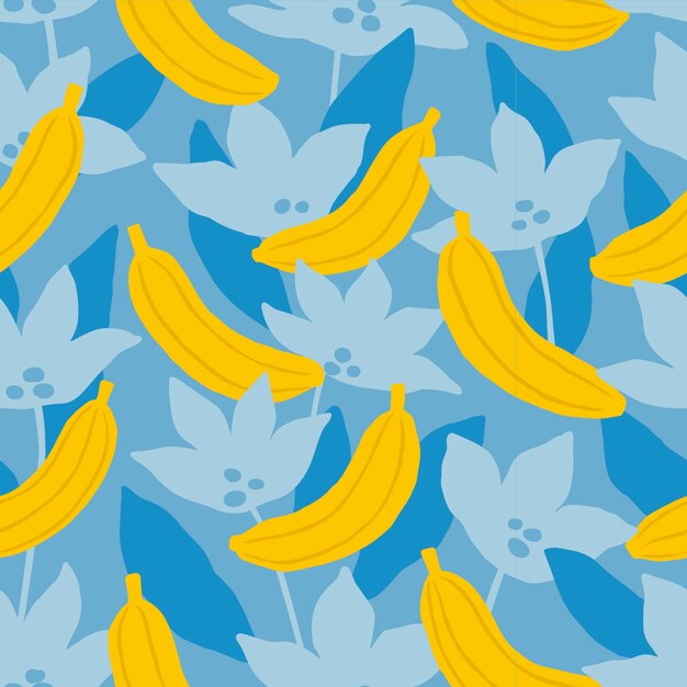 Diseño de flores y frutas dibujadas a mano