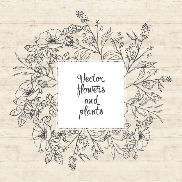 Vector gratuito diseño de flores y plantas