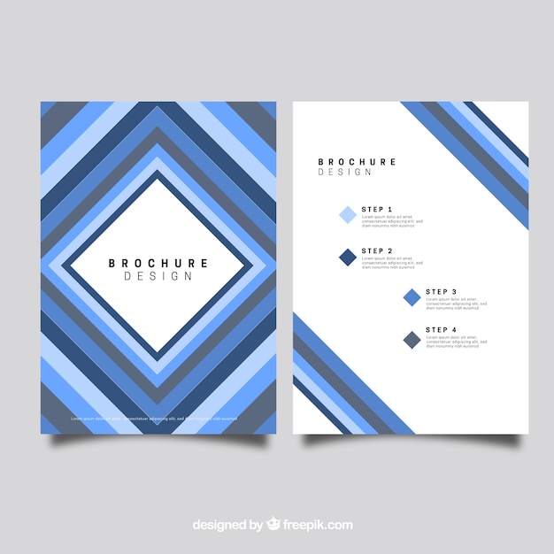 Vector gratuito diseño de folleto azul de rombos