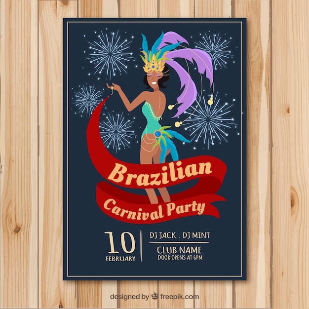 Diseño de folleto de carnaval brasileño