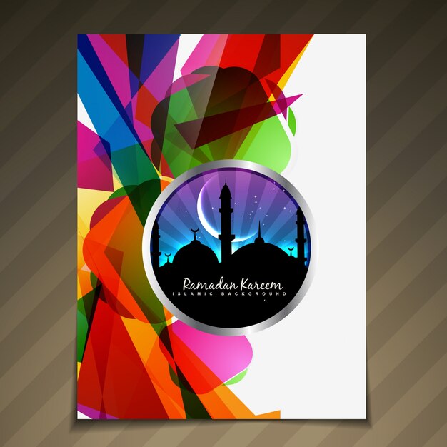 Diseño de folleto colorido para ramadán kareem