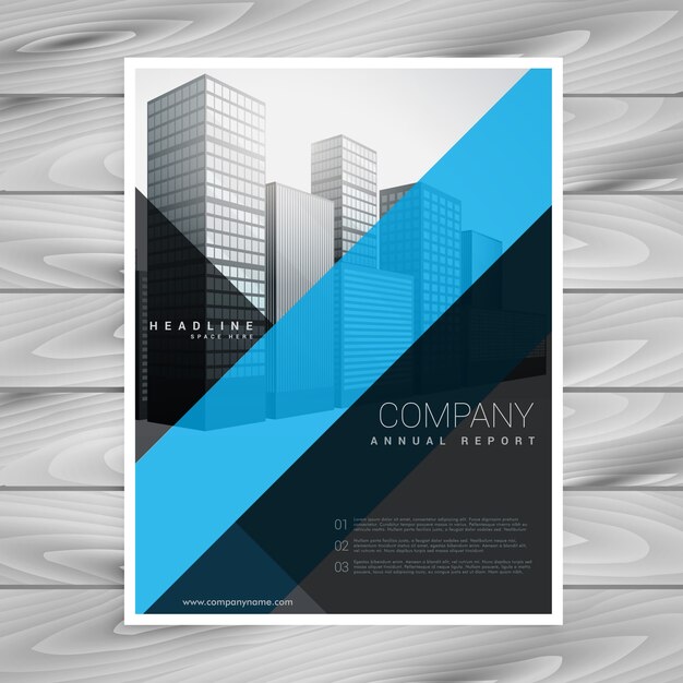diseño de folleto de empresa azul negro