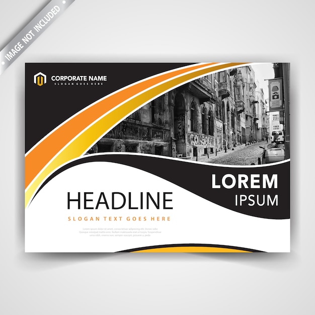 diseño de folleto ondulado horizontal