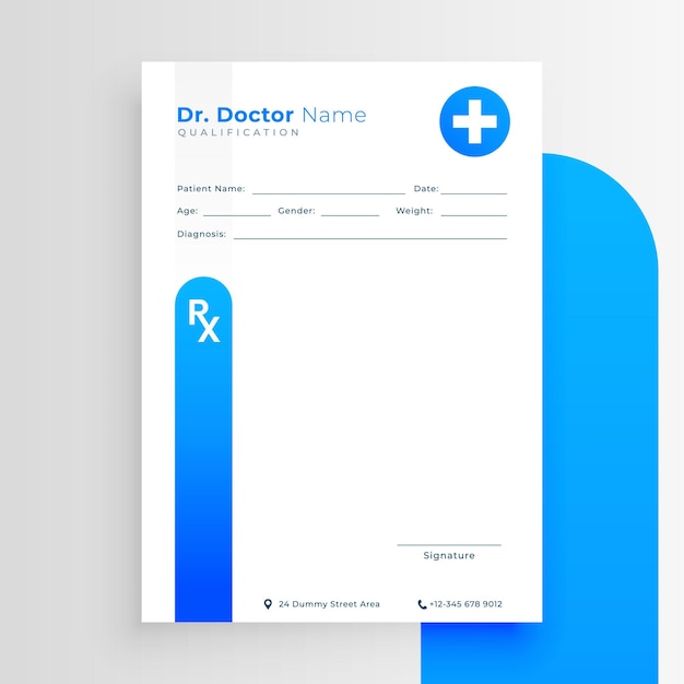 diseño de folleto de receta de médico rx profesional
