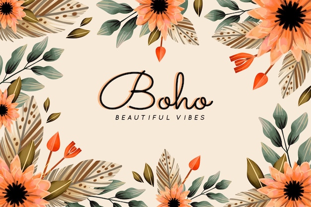 Diseño de fondo acuarela boho