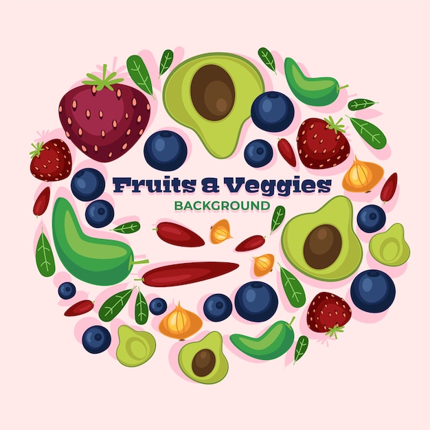 Vector gratuito diseño de fondo de alimentos saludables