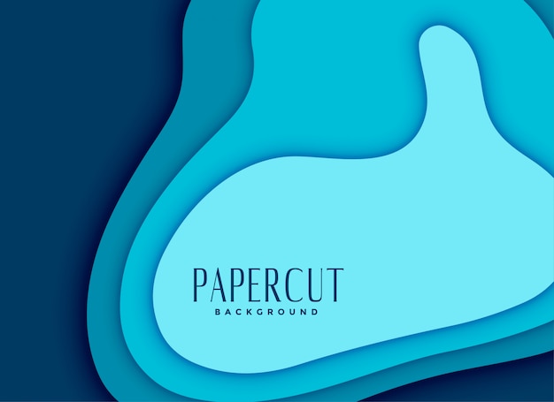 Diseño de fondo azul abstracto papercut