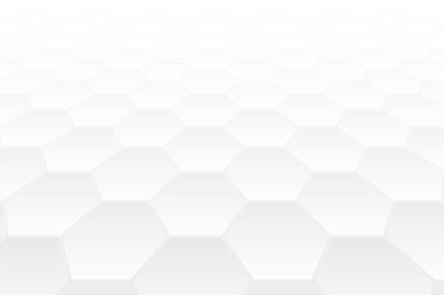 Diseño de fondo blanco de estilo de perspectiva 3d de forma hexagonal