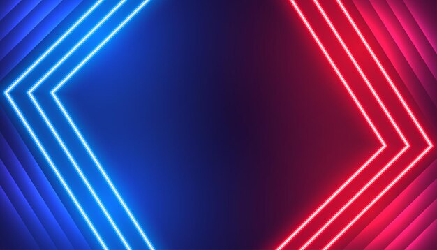 diseño de fondo en blanco de haz láser eléctrico rojo y azul de moda