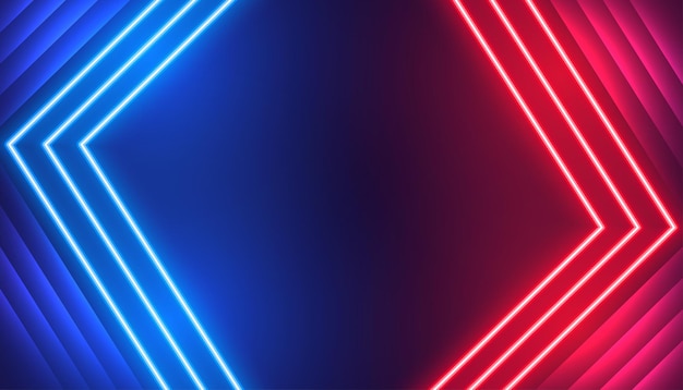 diseño de fondo en blanco de haz láser eléctrico rojo y azul de moda