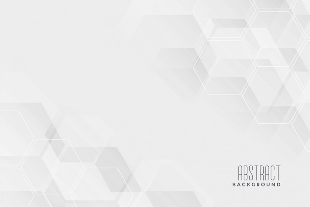 Diseño de fondo blanco hexagonal abstracto
