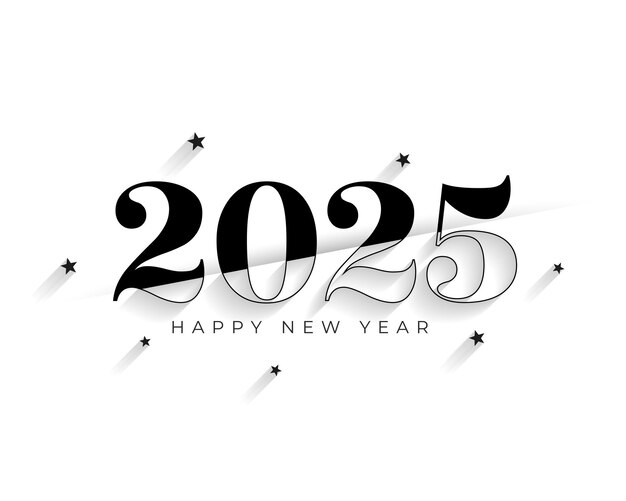 Diseño de fondo blanco mínimo para el año nuevo 2025