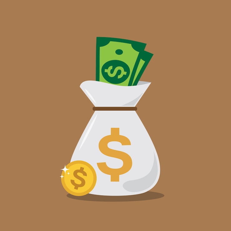 Vector gratuito diseño de fondo de bolsa de dinero
