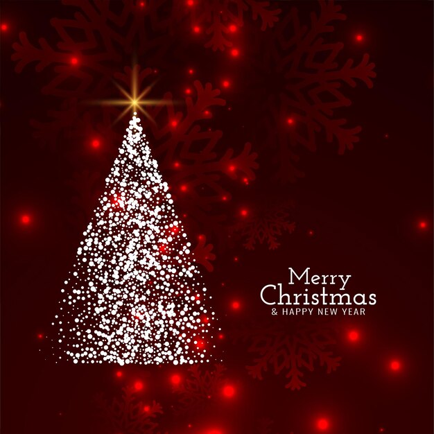 Diseño de fondo de brillos de color rojo festival feliz navidad