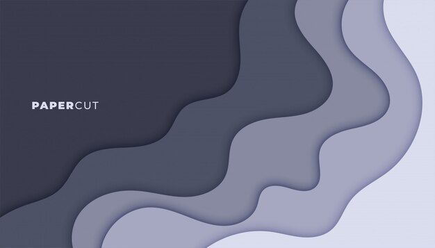 Diseño de fondo de capas de estilo de papercut gris abstracto