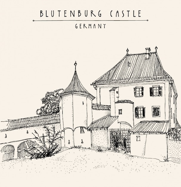 Vector gratuito diseño de fondo del castillo de blutenburg