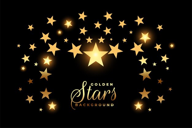 diseño de fondo de celebración de estrellas doradas y brillantes