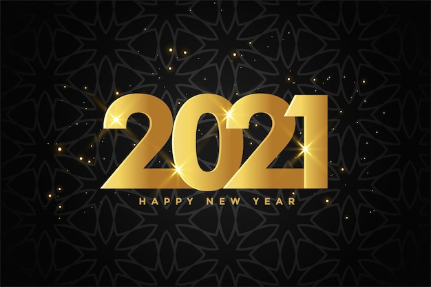 Diseño de fondo de celebración de feliz año nuevo dorado 2021