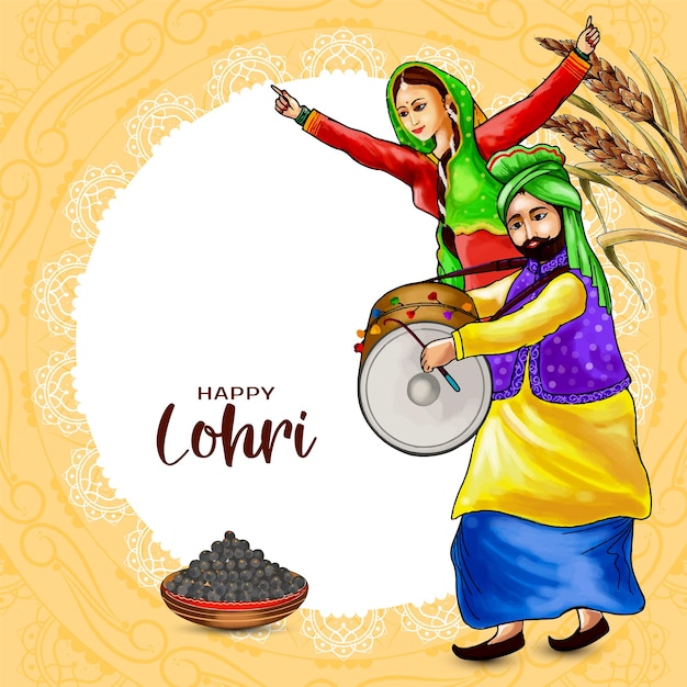 Vector gratuito diseño de fondo para la celebración del festival de la cosecha de lohri