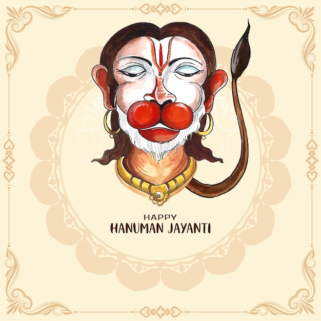 Vector gratuito diseño de fondo de celebración del festival feliz hanuman jayanti