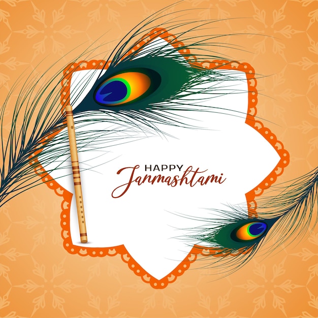 Diseño de fondo de celebración del festival feliz Krishna janmashtami