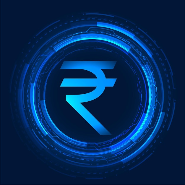 diseño de fondo de circuito de tecnología de rupia digital