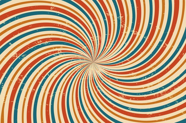Diseño de fondo clásico de rayos espirales retro vintage