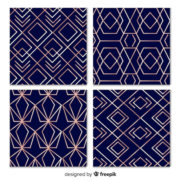Diseño de fondo de colección de patrones de lujo