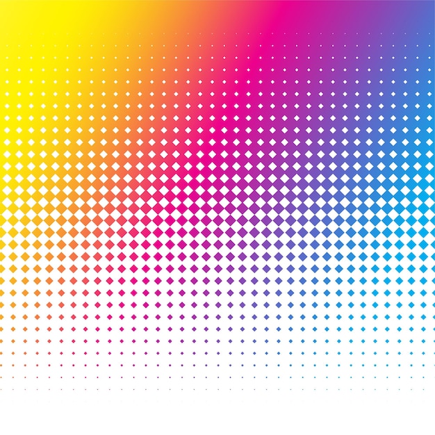 diseño de fondo de color punteado de estilo semitono cmyk