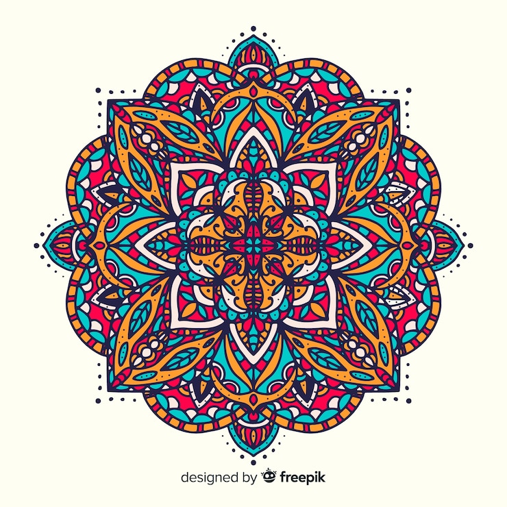 Vector gratuito diseño de fondo colorido mandala