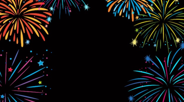 Vector gratuito diseño de fondo con coloridos fuegos artificiales