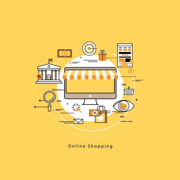 Diseño de fondo de compra online