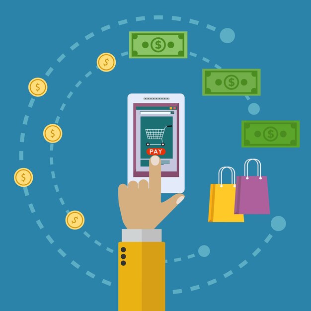 Diseño de fondo de compra online