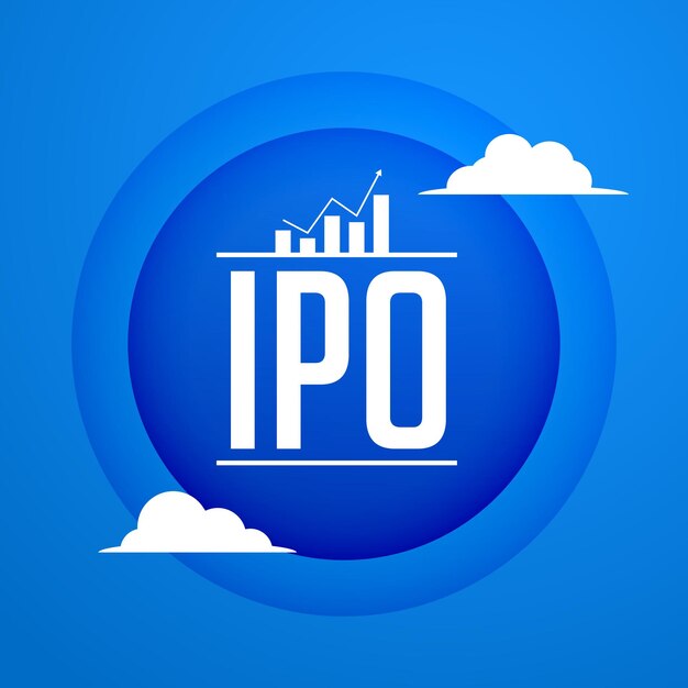 diseño de fondo del concepto de lanzamiento de acciones de la empresa ipo