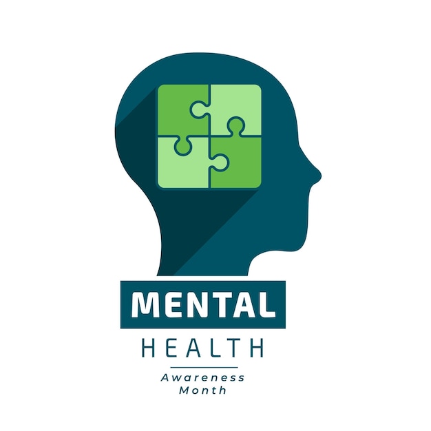 diseño de fondo del concepto de rompecabezas de atención de la salud mental