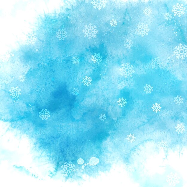Diseño de fondo de copo de nieve de acuarela de Navidad abstracta
